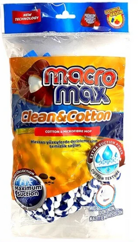 Macro Max Clean & Cotton Cotton+Microfiber Mop 12/cs.