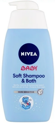 Nivea Baby Shampoo and Bath Foam 2 IN 1 500 Ml(16.9 Oz), 12/cs