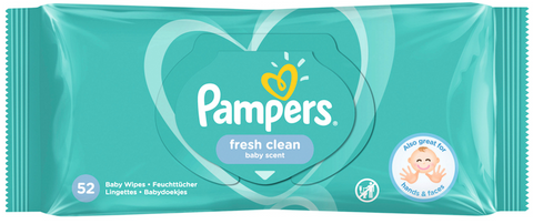 Pampers Baby Wipes Fresh Clean 52 Ct, 12/cs.