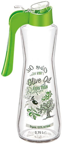Glass Decorated Olive Oil & Vinegar Bottle 0.75 LT (25.3 Oz), 12/cs.