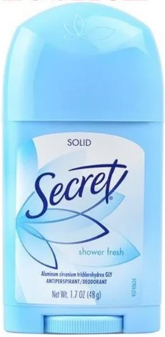 Secret Deo Stick Shower Fresh 1.7 Oz, 12/cs.