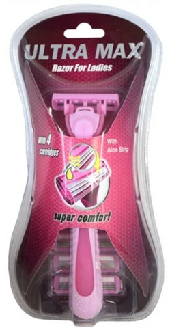 Ultra Max Razor+3 Cartridge Pink 24/cs