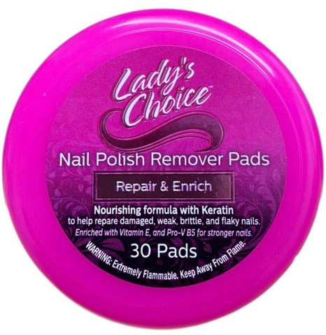 Lady's Choice Nail Polish Remover Pads 30 CT, 24/cs